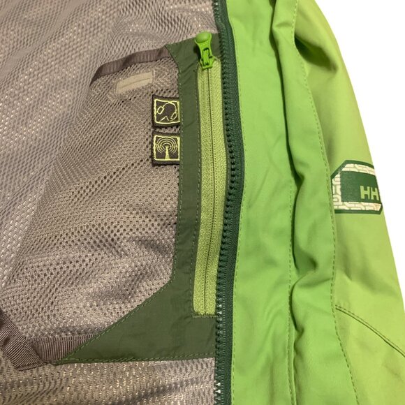 Helly Hansen Helly Tech Waterproof Outdoor Jacket Hood Green Dual-Tone Size XS - Picture 5 of 16